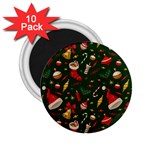 Texture, Pattern, Red, Craciun, Christmas, Hat, Santa, Green 2.25  Magnets (10 pack) 