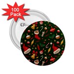 Texture, Pattern, Red, Craciun, Christmas, Hat, Santa, Green 2.25  Buttons (100 pack) 