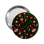 Texture, Pattern, Red, Craciun, Christmas, Hat, Santa, Green 2.25  Handbag Mirrors