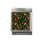 Texture, Pattern, Red, Craciun, Christmas, Hat, Santa, Green Italian Charm (13mm)