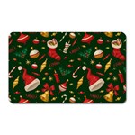 Texture, Pattern, Red, Craciun, Christmas, Hat, Santa, Green Magnet (Rectangular)