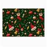 Texture, Pattern, Red, Craciun, Christmas, Hat, Santa, Green Postcards 5  x 7  (Pkg of 10)