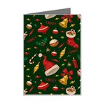 Texture, Pattern, Red, Craciun, Christmas, Hat, Santa, Green Mini Greeting Card