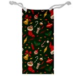 Texture, Pattern, Red, Craciun, Christmas, Hat, Santa, Green Jewelry Bag