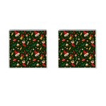 Texture, Pattern, Red, Craciun, Christmas, Hat, Santa, Green Cufflinks (Square)