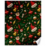 Texture, Pattern, Red, Craciun, Christmas, Hat, Santa, Green Canvas 16  x 20 