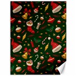 Texture, Pattern, Red, Craciun, Christmas, Hat, Santa, Green Canvas 36  x 48 