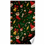 Texture, Pattern, Red, Craciun, Christmas, Hat, Santa, Green Canvas 40  x 72 