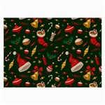 Texture, Pattern, Red, Craciun, Christmas, Hat, Santa, Green Large Glasses Cloth