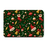 Texture, Pattern, Red, Craciun, Christmas, Hat, Santa, Green Small Doormat