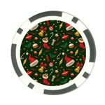 Texture, Pattern, Red, Craciun, Christmas, Hat, Santa, Green Poker Chip Card Guard