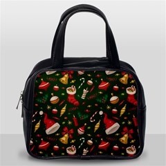 Texture, Pattern, Red, Craciun, Christmas, Hat, Santa, Green Classic Handbag (Two Sides) from ArtsNow.com Back