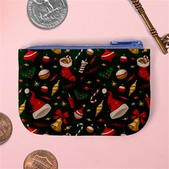 Texture, Pattern, Red, Craciun, Christmas, Hat, Santa, Green Mini Coin Purse from ArtsNow.com Back