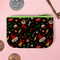 Texture, Pattern, Red, Craciun, Christmas, Hat, Santa, Green Mini Coin Purse from ArtsNow.com Back