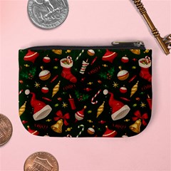 Texture, Pattern, Red, Craciun, Christmas, Hat, Santa, Green Mini Coin Purse from ArtsNow.com Back