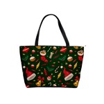 Texture, Pattern, Red, Craciun, Christmas, Hat, Santa, Green Classic Shoulder Handbag