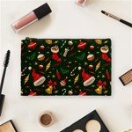 Texture, Pattern, Red, Craciun, Christmas, Hat, Santa, Green Cosmetic Bag (Medium)