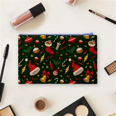 Texture, Pattern, Red, Craciun, Christmas, Hat, Santa, Green Cosmetic Bag (Medium) from ArtsNow.com Back