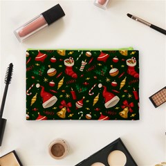 Texture, Pattern, Red, Craciun, Christmas, Hat, Santa, Green Cosmetic Bag (Medium) from ArtsNow.com Back