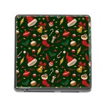 Texture, Pattern, Red, Craciun, Christmas, Hat, Santa, Green Memory Card Reader (Square 5 Slot)