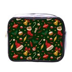 Texture, Pattern, Red, Craciun, Christmas, Hat, Santa, Green Mini Toiletries Bag (One Side)