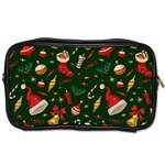 Texture, Pattern, Red, Craciun, Christmas, Hat, Santa, Green Toiletries Bag (Two Sides)