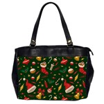 Texture, Pattern, Red, Craciun, Christmas, Hat, Santa, Green Oversize Office Handbag (2 Sides)