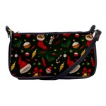 Texture, Pattern, Red, Craciun, Christmas, Hat, Santa, Green Shoulder Clutch Bag