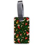 Texture, Pattern, Red, Craciun, Christmas, Hat, Santa, Green Luggage Tag (one side)