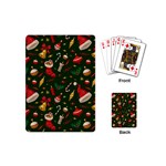 Texture, Pattern, Red, Craciun, Christmas, Hat, Santa, Green Playing Cards Single Design (Mini)