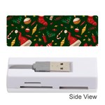 Texture, Pattern, Red, Craciun, Christmas, Hat, Santa, Green Memory Card Reader (Stick)