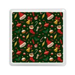 Texture, Pattern, Red, Craciun, Christmas, Hat, Santa, Green Memory Card Reader (Square)