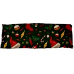 Texture, Pattern, Red, Craciun, Christmas, Hat, Santa, Green One Side Body Pillow Cases