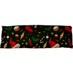 Texture, Pattern, Red, Craciun, Christmas, Hat, Santa, Green 21 x63  Body Pillow Case Dakimakura (Two Sides)