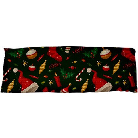 Texture, Pattern, Red, Craciun, Christmas, Hat, Santa, Green 25 x71  Body Pillow Case Dakimakura (Two Sides) from ArtsNow.com Back