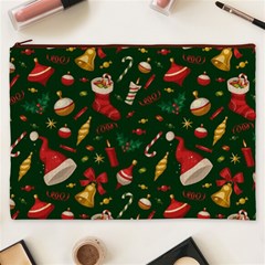 Texture, Pattern, Red, Craciun, Christmas, Hat, Santa, Green Cosmetic Bag (XXXL) from ArtsNow.com Front