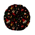 Texture, Pattern, Red, Craciun, Christmas, Hat, Santa, Green Standard 15  Premium Round Cushions