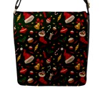 Texture, Pattern, Red, Craciun, Christmas, Hat, Santa, Green Flap Closure Messenger Bag (L)