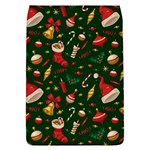 Texture, Pattern, Red, Craciun, Christmas, Hat, Santa, Green Removable Flap Cover (L)