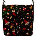 Texture, Pattern, Red, Craciun, Christmas, Hat, Santa, Green Flap Closure Messenger Bag (S)