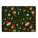 Texture, Pattern, Red, Craciun, Christmas, Hat, Santa, Green Two Sides Fleece Blanket (Small)