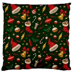 Texture, Pattern, Red, Craciun, Christmas, Hat, Santa, Green Standard Premium Plush Fleece Cushion Case (One Side)