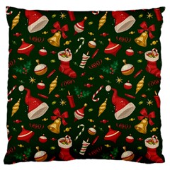 Texture, Pattern, Red, Craciun, Christmas, Hat, Santa, Green Standard Premium Plush Fleece Cushion Case (Two Sides) from ArtsNow.com Front