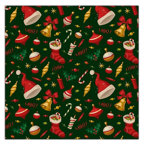 Texture, Pattern, Red, Craciun, Christmas, Hat, Santa, Green Square Satin Scarf (36  x 36 ) from ArtsNow.com Front