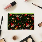 Texture, Pattern, Red, Craciun, Christmas, Hat, Santa, Green Cosmetic Bag (XS)