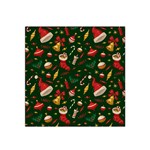 Texture, Pattern, Red, Craciun, Christmas, Hat, Santa, Green Satin Bandana Scarf 22  x 22 