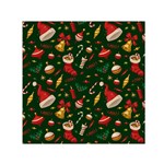 Texture, Pattern, Red, Craciun, Christmas, Hat, Santa, Green Square Satin Scarf (30  x 30 )