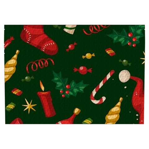 Texture, Pattern, Red, Craciun, Christmas, Hat, Santa, Green Everyday Shoulder Bag with Pouch Bag from ArtsNow.com Front Pocket