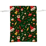 Texture, Pattern, Red, Craciun, Christmas, Hat, Santa, Green Lightweight Drawstring Pouch (XL)