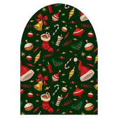 Texture, Pattern, Red, Craciun, Christmas, Hat, Santa, Green Microwave Oven Glove from ArtsNow.com Front